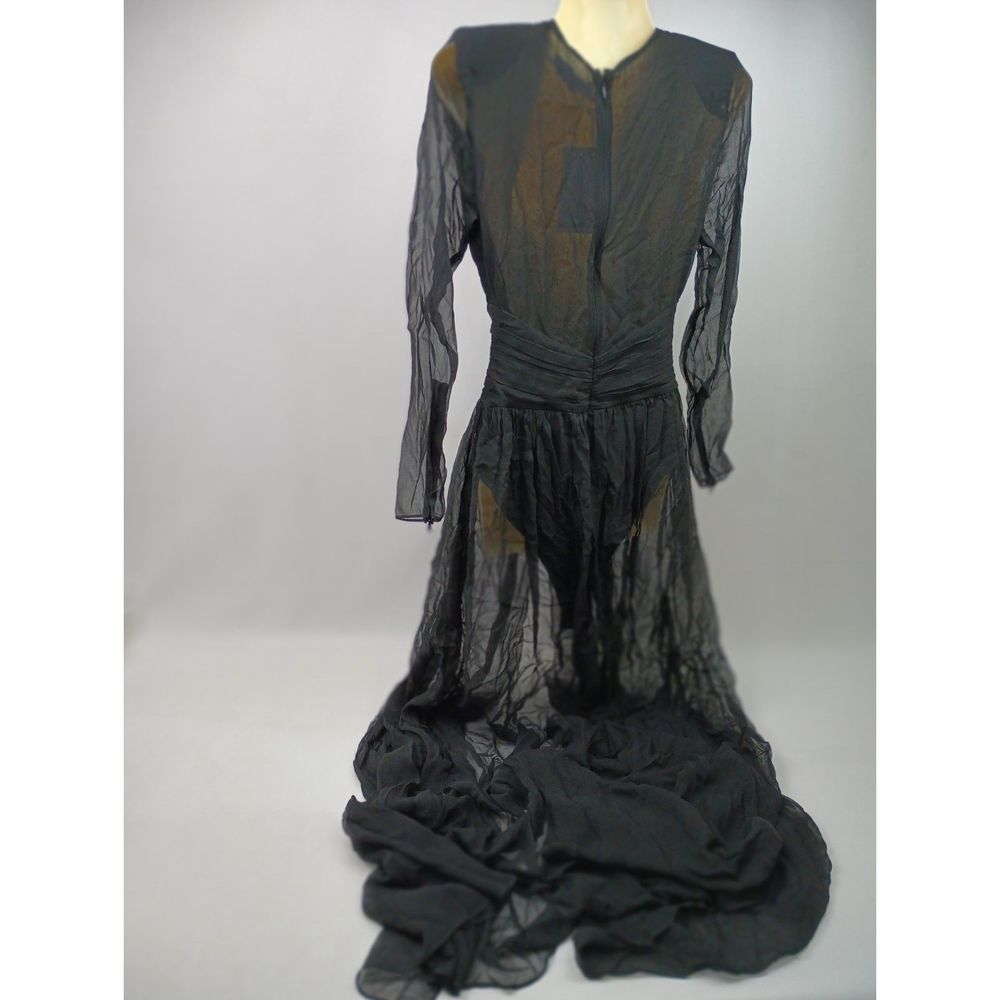 Retrofete Women's Black Angela Dress Silk Long Size Extra Small XS - Picture 5 of 7